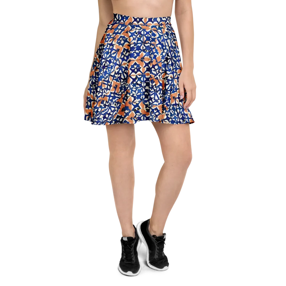 Cobalt Terrazzo on Skater Skirt — Front