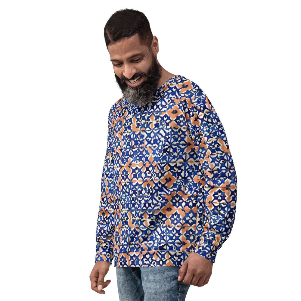 Cobalt Terrazzo on Sweatshirt — Left Front