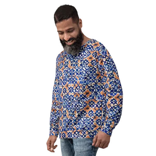 Cobalt Terrazzo on a Sweatshirt