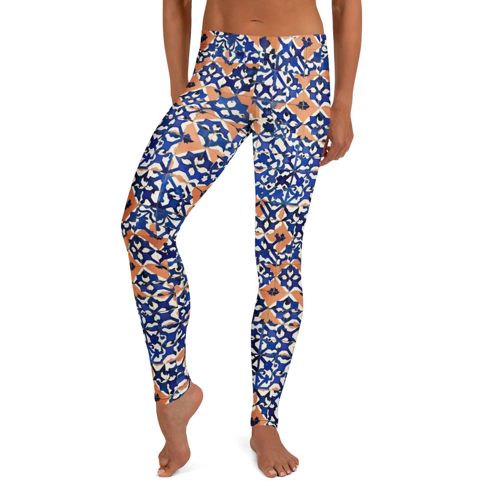 Cobalt Terrazzo on Leggings — Front