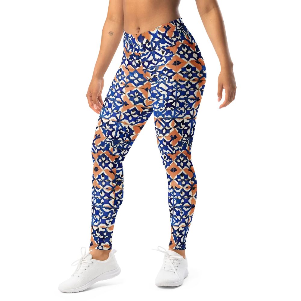 Cobalt Terrazzo on Leggings — Left Front