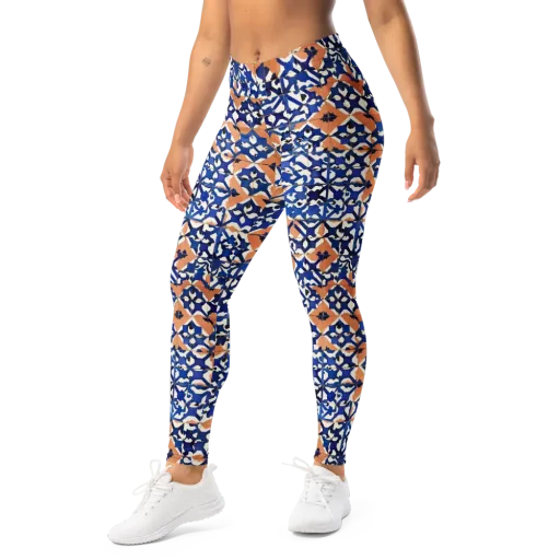 Cobalt Terrazzo on a Leggings