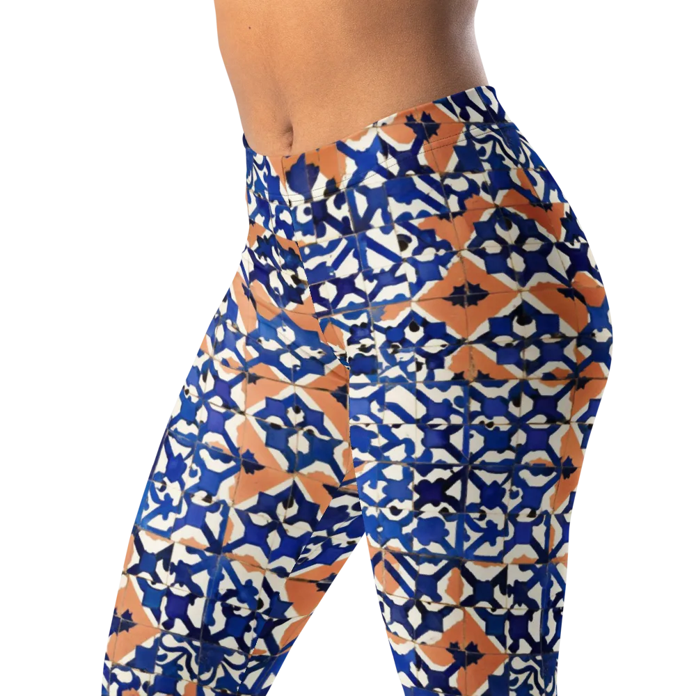 Cobalt Terrazzo on Leggings — Left Front