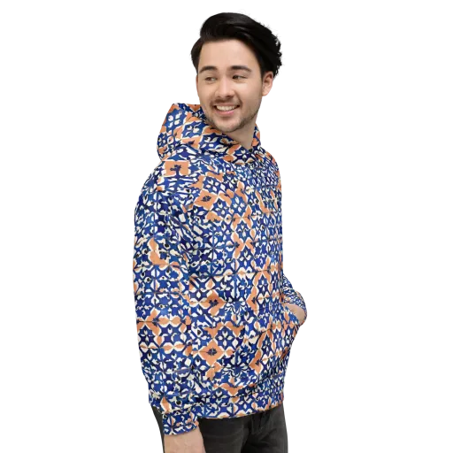Cobalt Terrazzo on a Hoodie