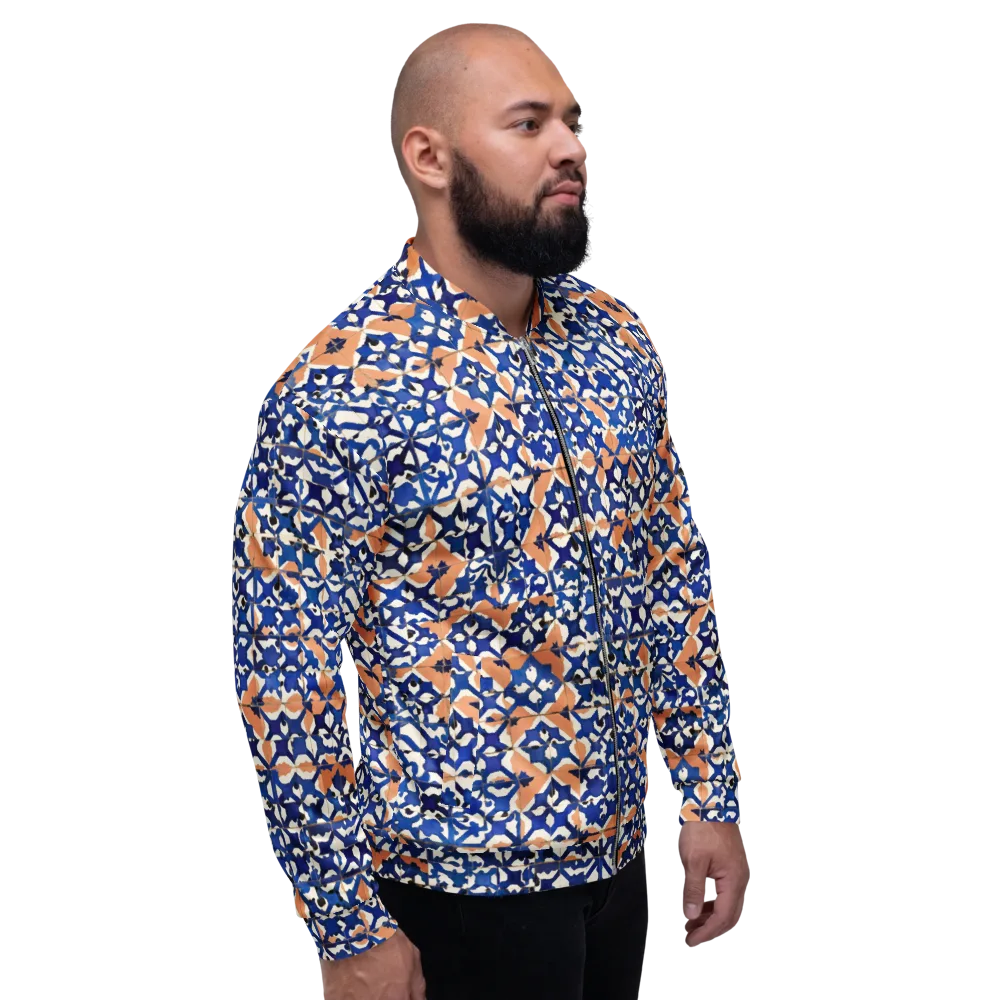 Cobalt Terrazzo on Bomber Jacket — Right