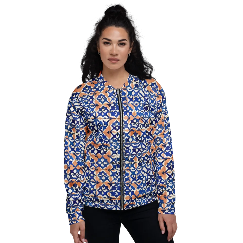 Cobalt Terrazzo on Bomber Jacket — Front