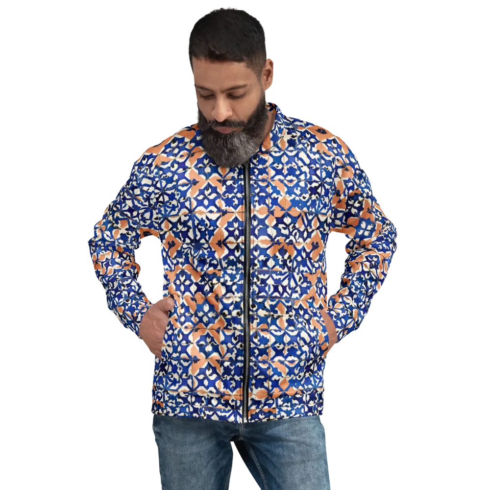Cobalt Terrazzo on Bomber Jacket — Front
