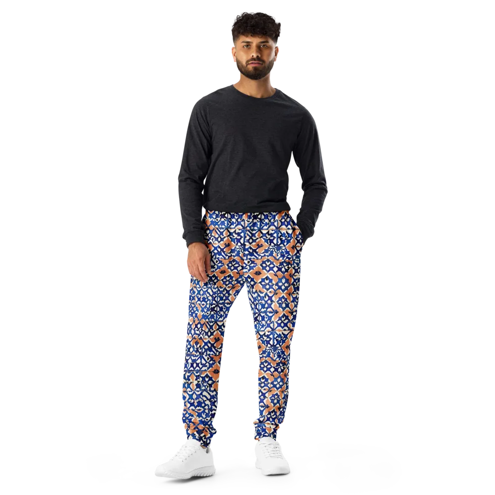 Cobalt Terrazzo on Men's Joggers — Front