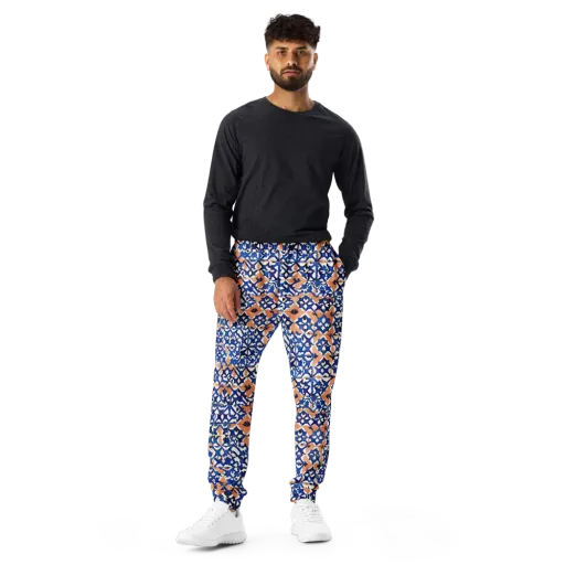 Cobalt Terrazzo on a Men's Joggers