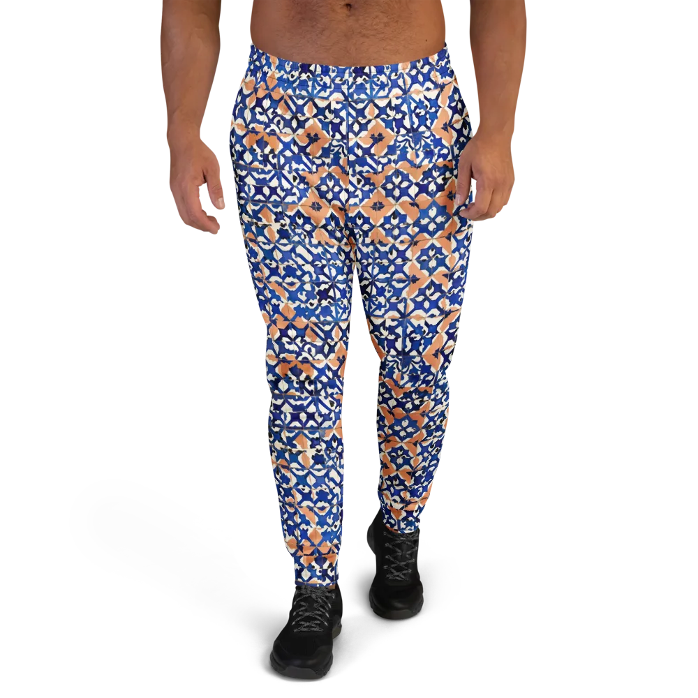 Cobalt Terrazzo on Men's Joggers — Front