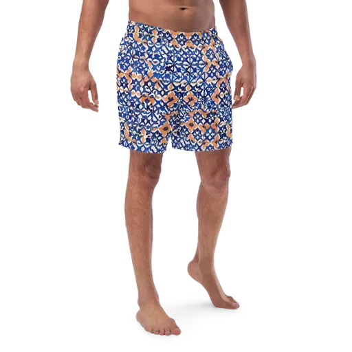 Cobalt Terrazzo on a Swim Trunks