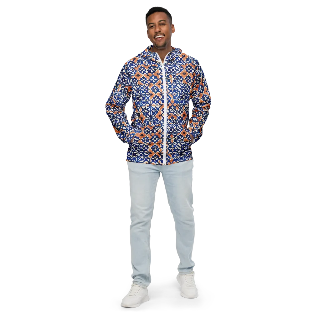 Cobalt Terrazzo on Men's Windbreaker — Front