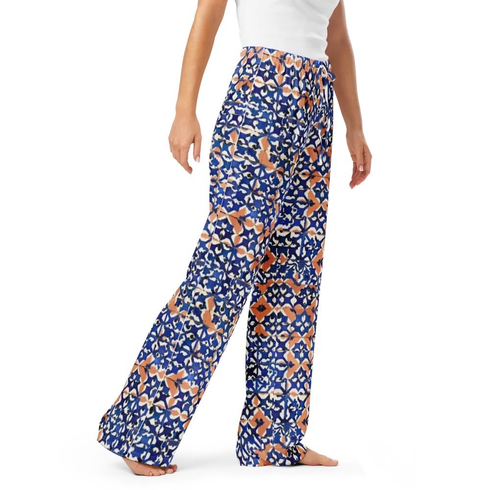 Cobalt Terrazzo on Women's Pajama Pants — Right Front