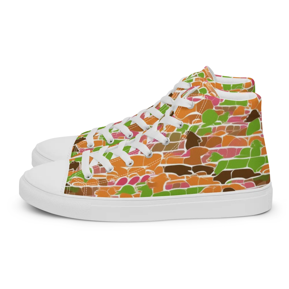 Gallery Crowd on Men's High Top Canvas Shoes — Left