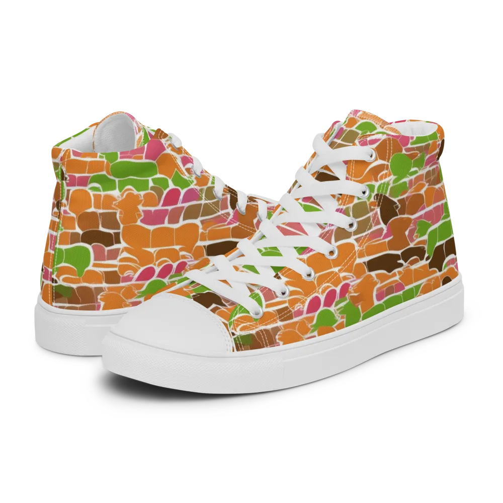 Gallery Crowd on Men's High Top Canvas Shoes — Left