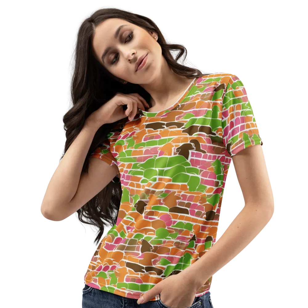 Gallery Crowd on Women's Crew Neck T-Shirt — Left Front