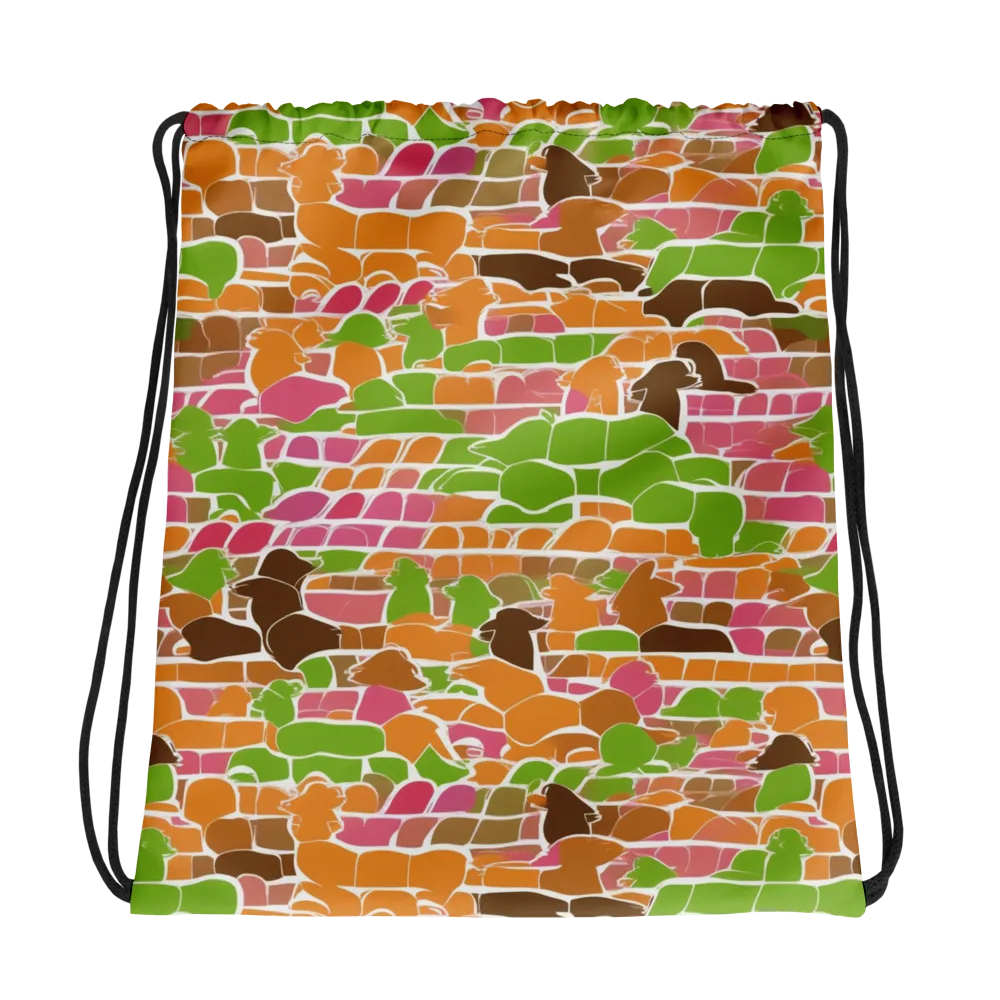 Gallery Crowd on Drawstring Bag — Photo