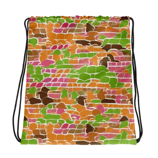 Gallery Crowd on a Drawstring Bag