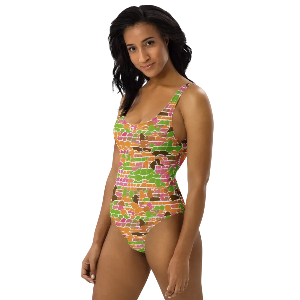 Gallery Crowd on One-Piece Swimsuit — Left