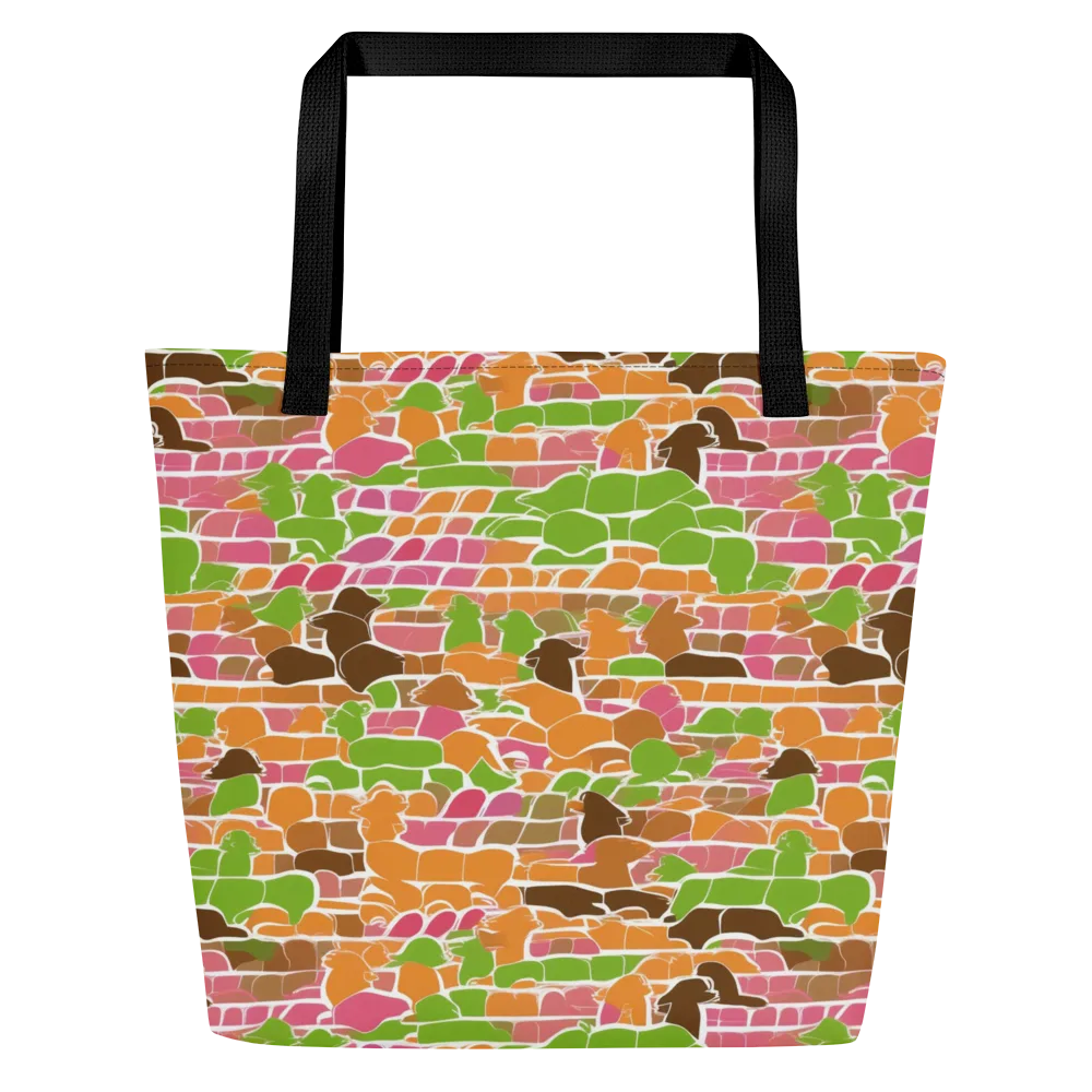 Gallery Crowd on Large Tote Bag W/ Pocket — Front
