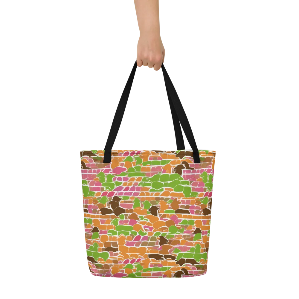 Gallery Crowd on Large Tote Bag W/ Pocket — Front