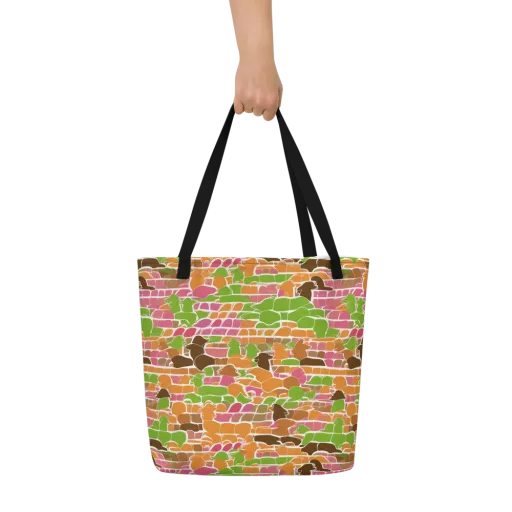 Gallery Crowd on a Large Tote Bag W/ Pocket