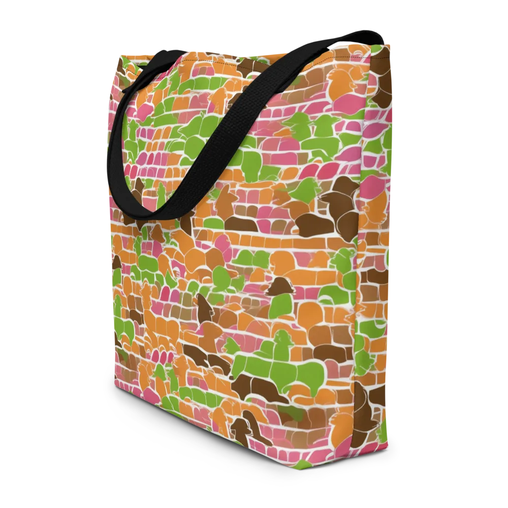 Gallery Crowd on Large Tote Bag W/ Pocket — Front