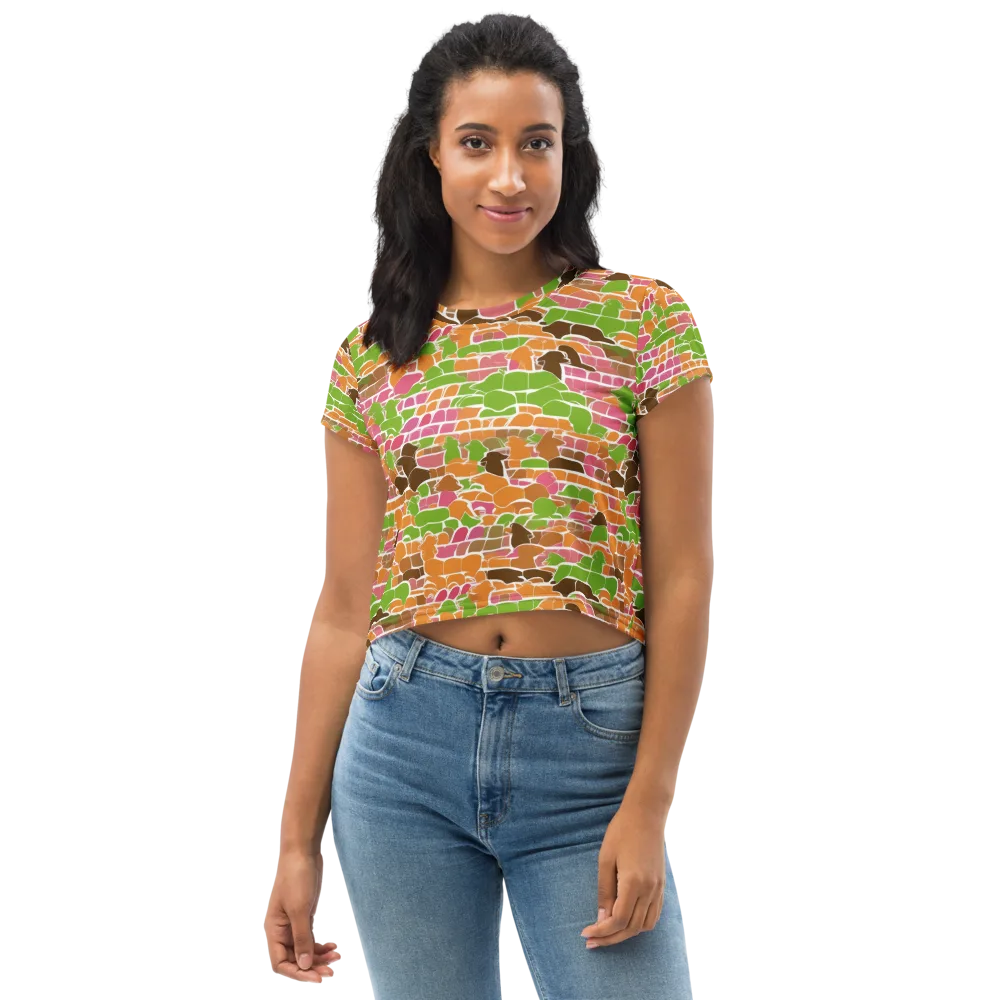 Gallery Crowd on Crop Tee — Front