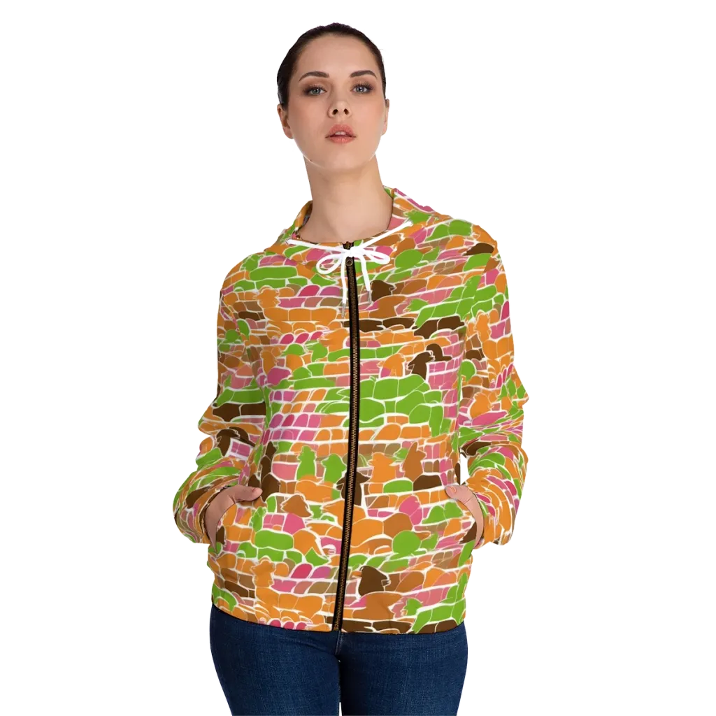 Gallery Crowd on Women's Full-Zip Hoodie — Front On Person