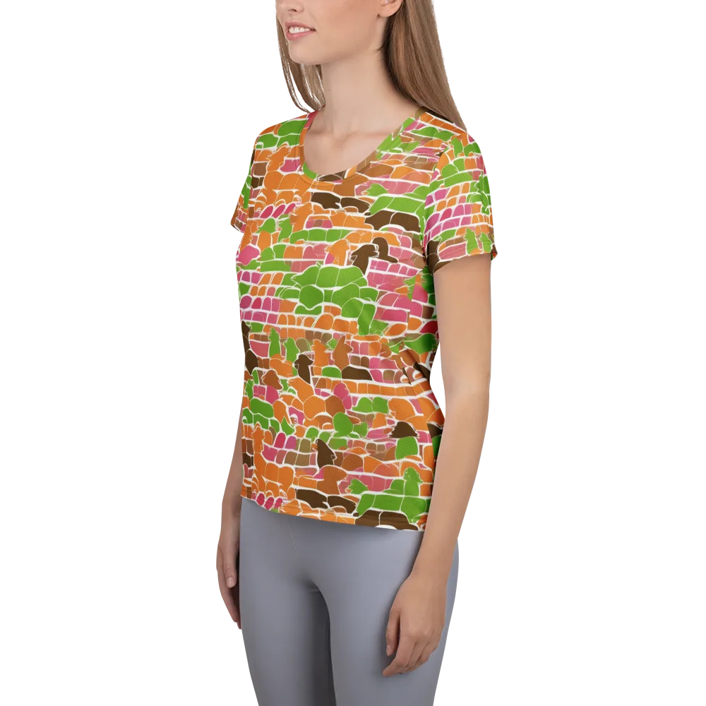 Gallery Crowd on Women's Athletic T-Shirt — Left