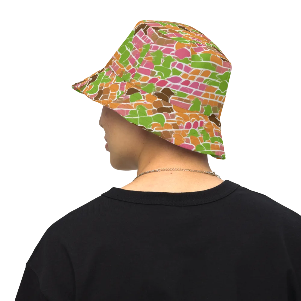 Gallery Crowd on Reversible Bucket Hat — Back Inside