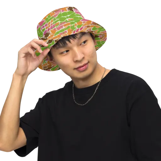 Gallery Crowd on a Reversible Bucket Hat