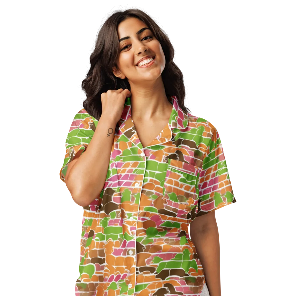 Gallery Crowd on Women's Short Sleeve Pajama Top — Front