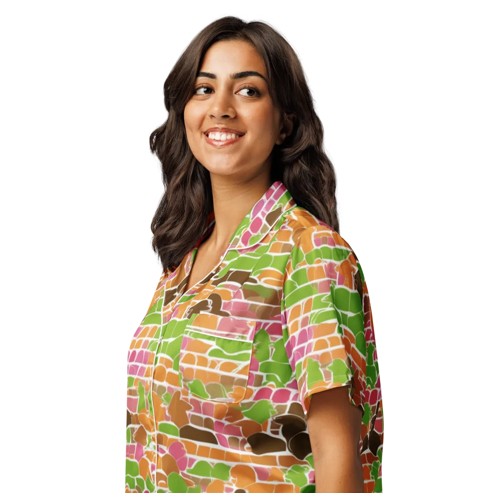 Gallery Crowd on Women's Short Sleeve Pajama Top — Left Front