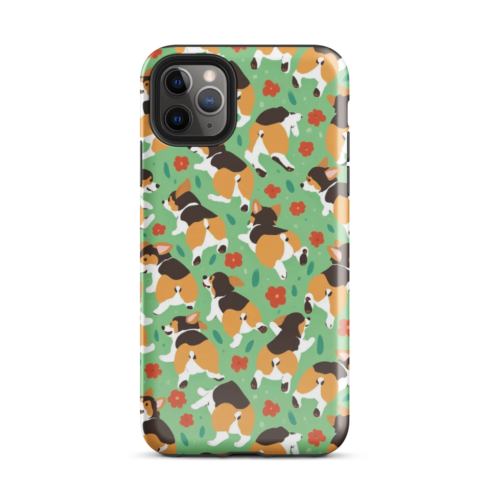 Minty Corgi Meadow on Tough Case for iPhone® — Front