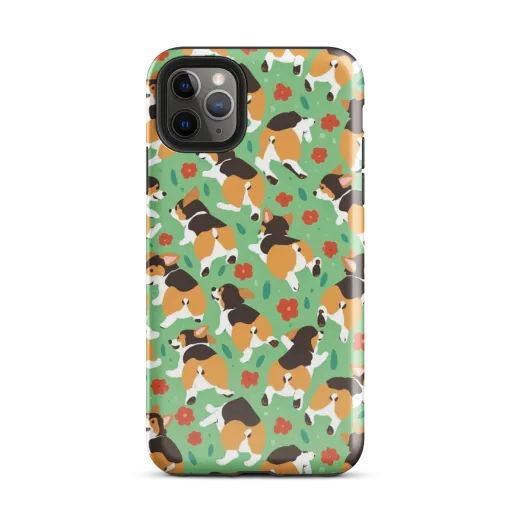 Minty Corgi Meadow on a Tough Case for iPhone®