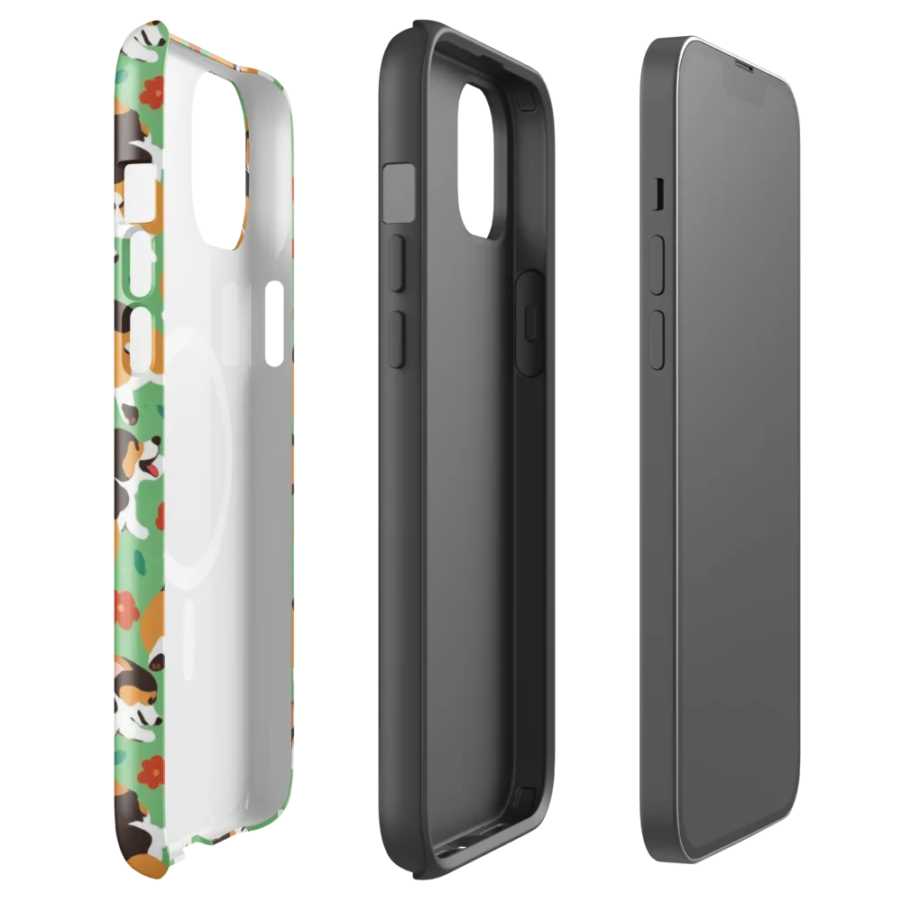 Minty Corgi Meadow on MagSafe Tough Case for iPhone® — Front
