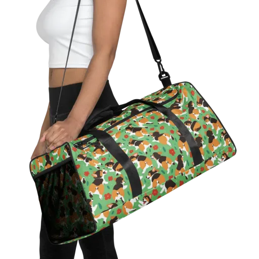 Minty Corgi Meadow on a Duffle Bag
