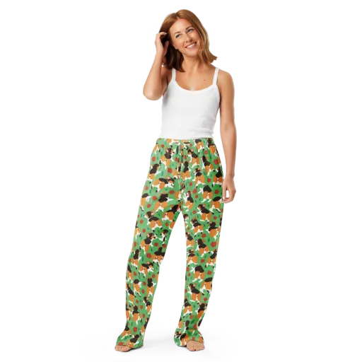 Minty Corgi Meadow on a Women's Pajama Pants