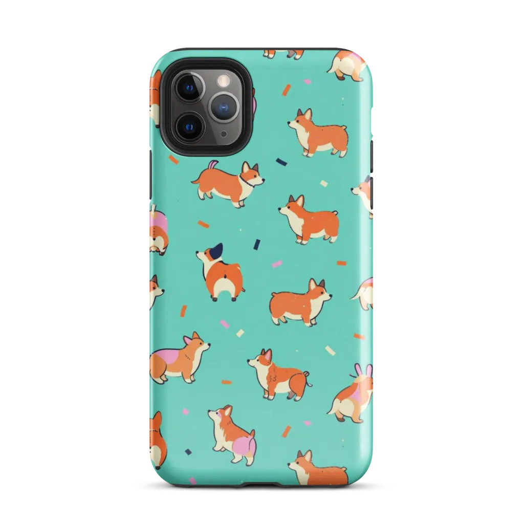 Turquoise Corgi Club on Tough Case for iPhone® — Front