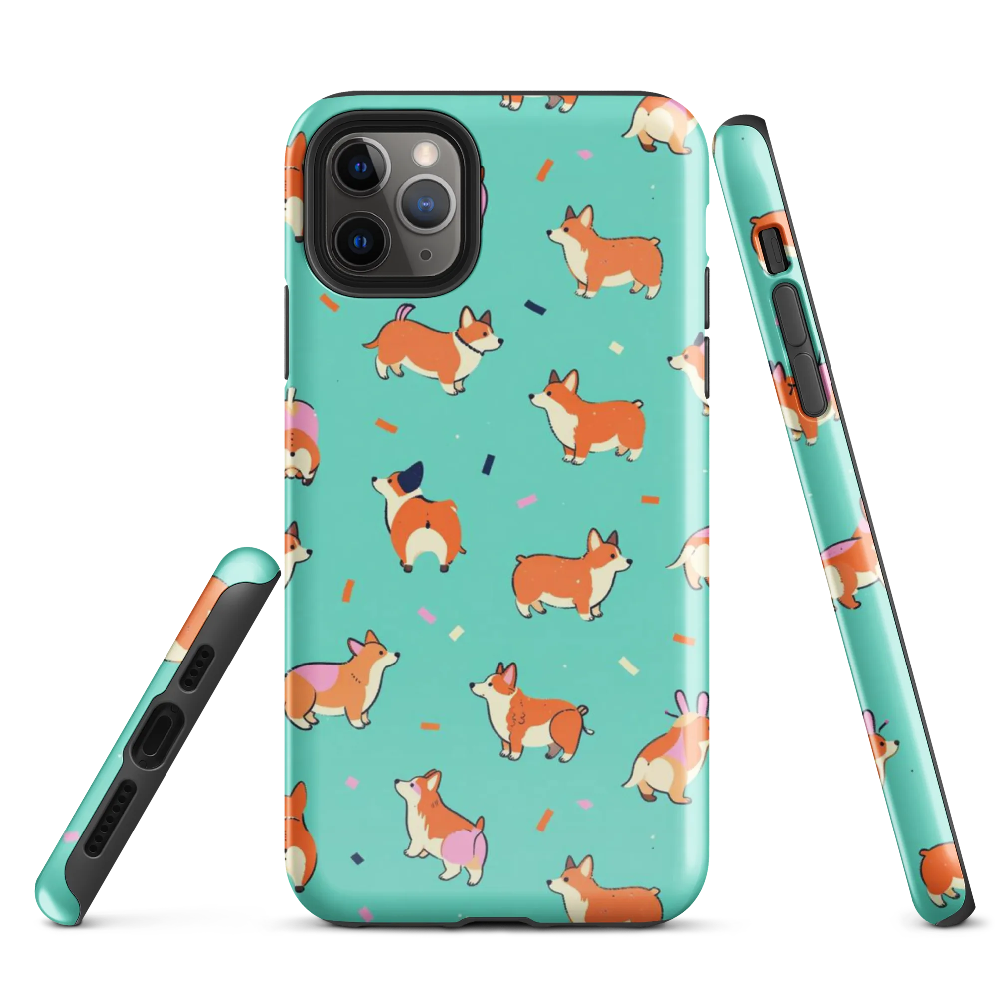 Turquoise Corgi Club on Tough Case for iPhone® — Front