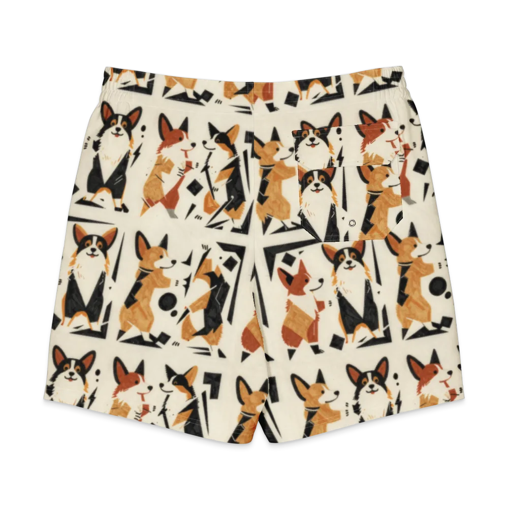 Mod Dog Parade on Men's Board Shorts — Back