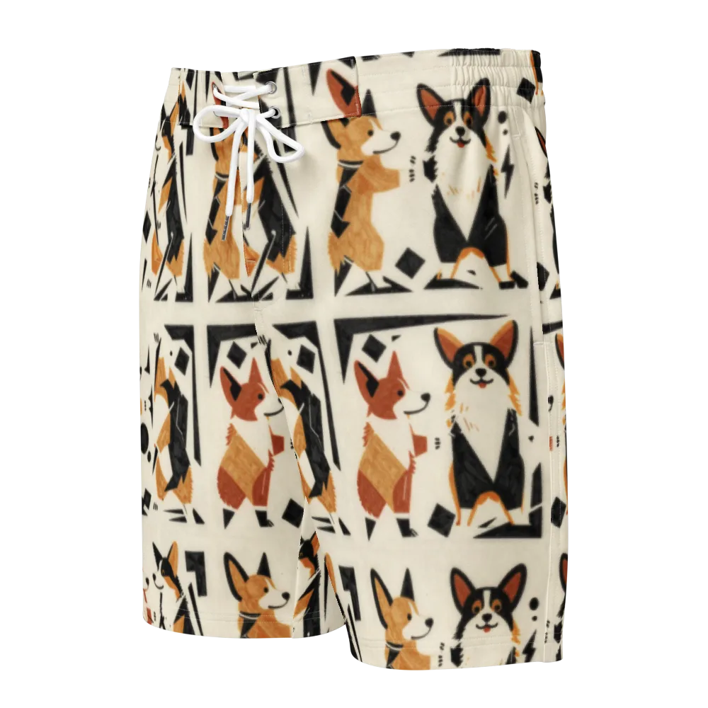 Mod Dog Parade on Men's Board Shorts — Front