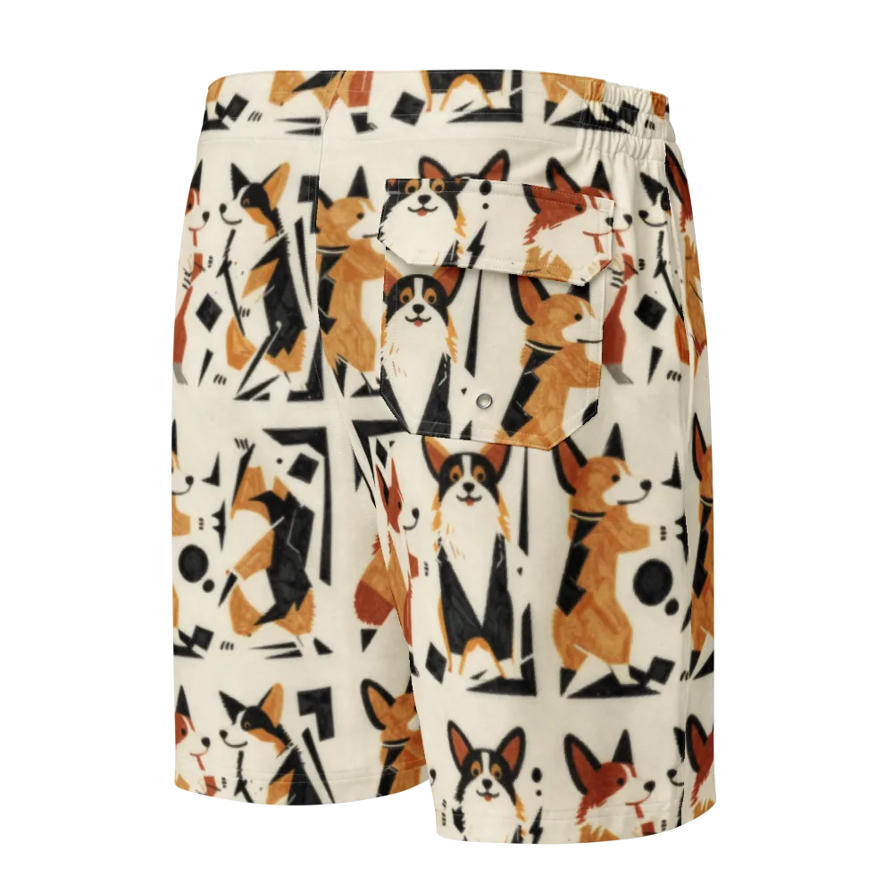 Mod Dog Parade on Men's Board Shorts — Back