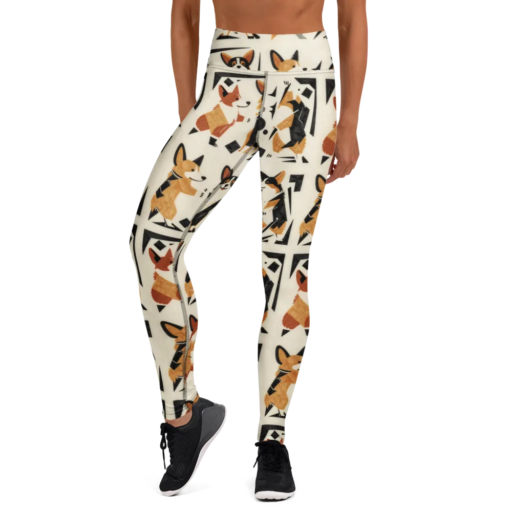 Mod Dog Parade on Yoga Leggings — Front