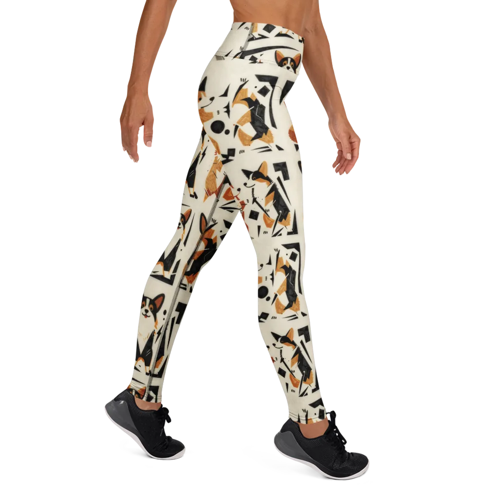 Mod Dog Parade on Yoga Leggings — Right