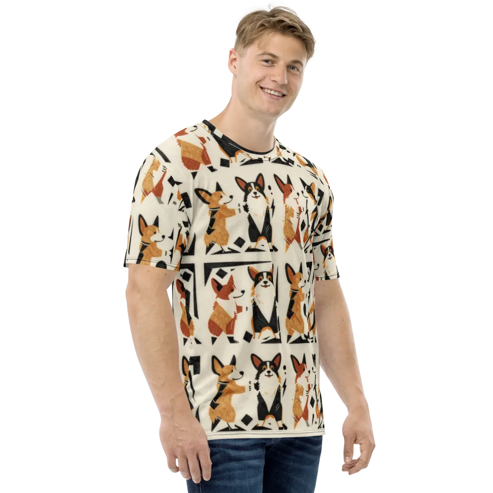 Mod Dog Parade on Men's Crew Neck T-Shirt — Right