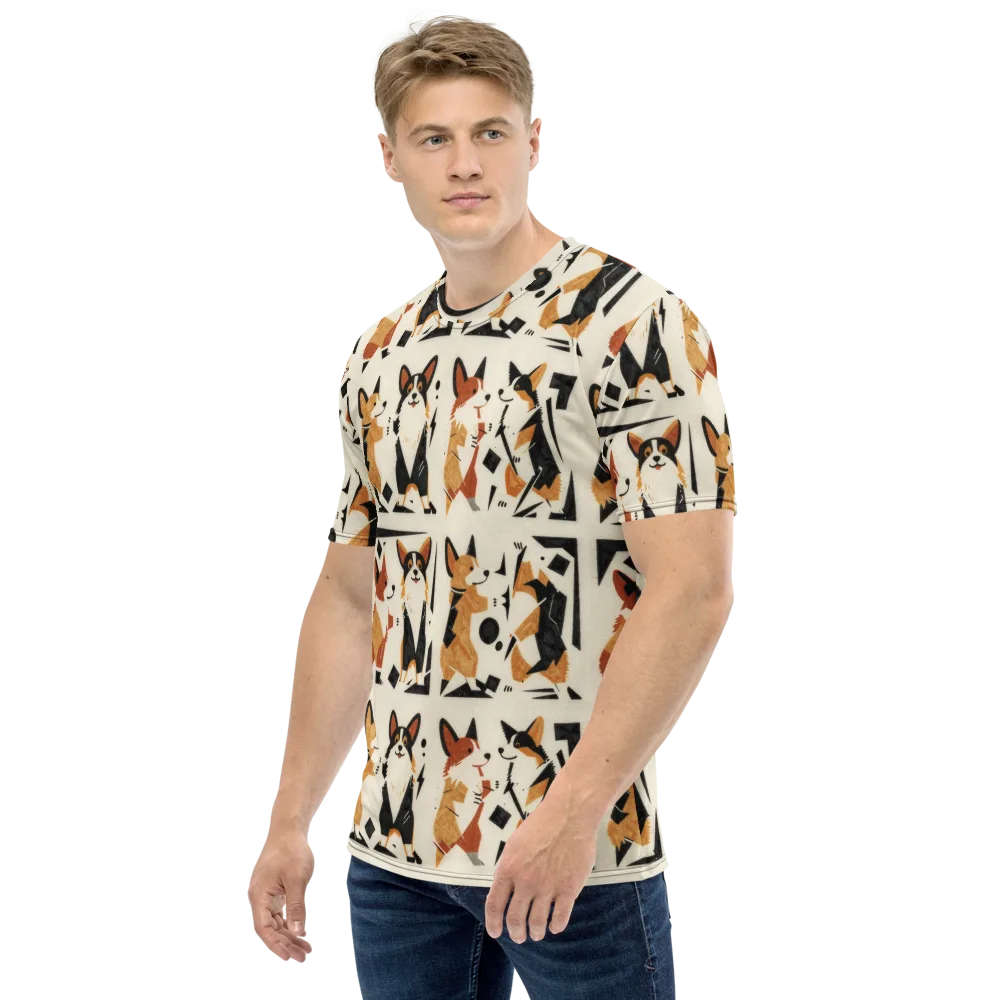 Mod Dog Parade on Men's Crew Neck T-Shirt — Left
