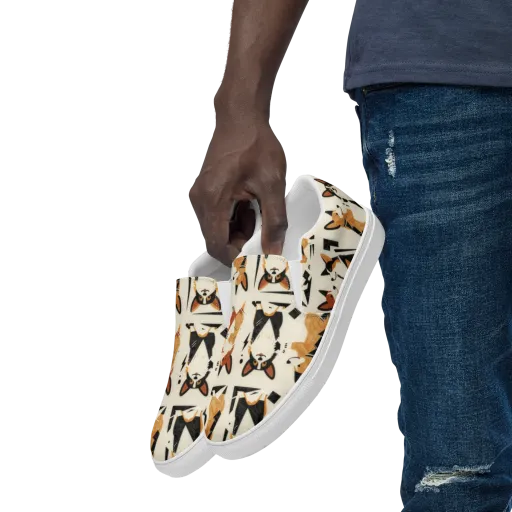 Mod Dog Parade on a Men's Slip-On Canvas Shoes