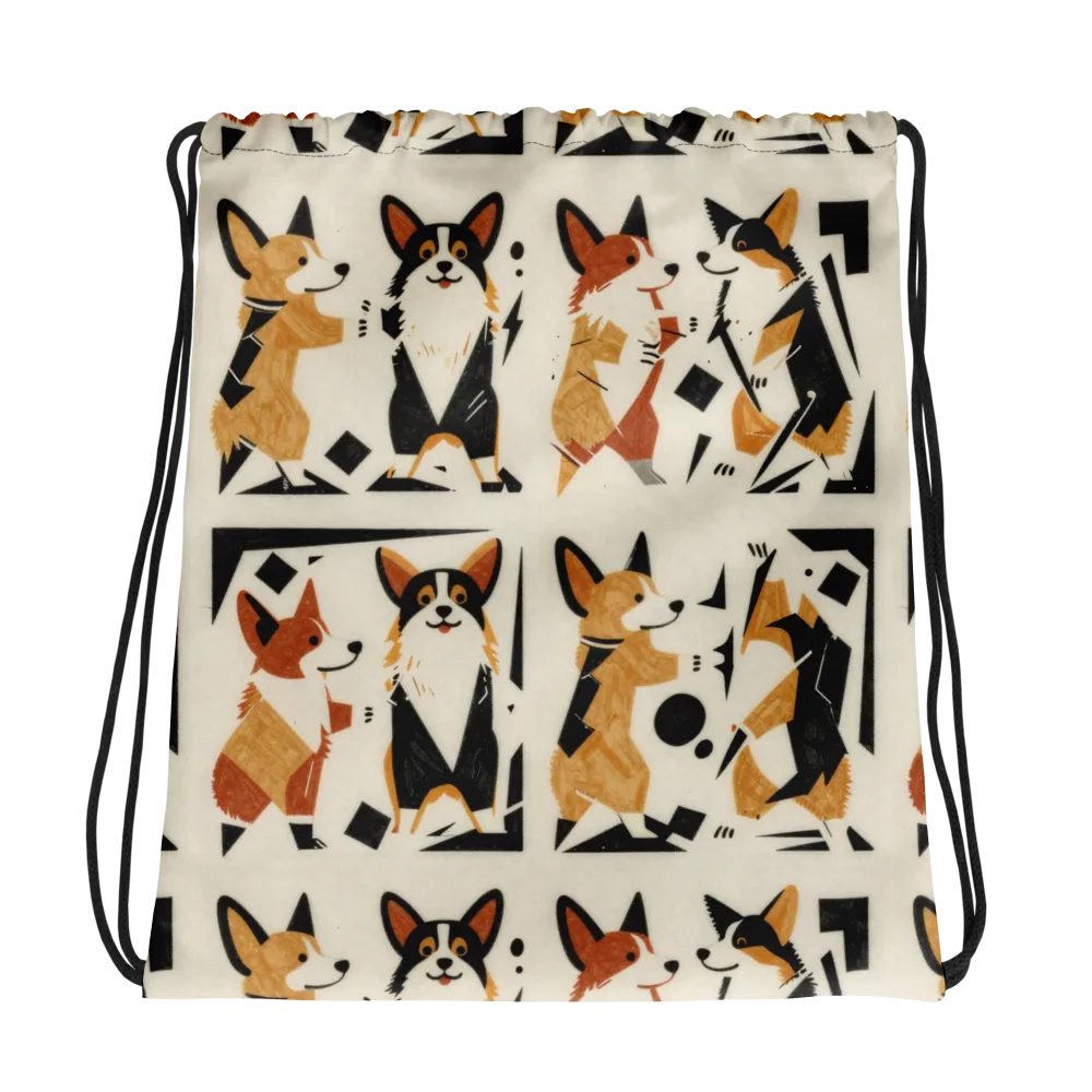 Mod Dog Parade on Drawstring Bag — Photo